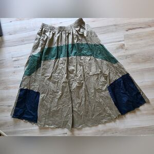 Nuuts Abstract Print A-Line Flare Maxi Skirt w/ Pocket Multicolor Size 3XL